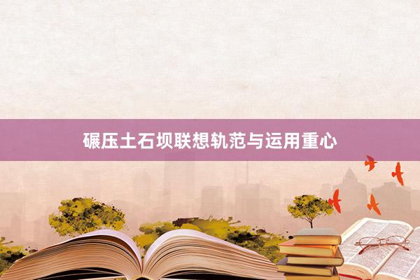 碾压土石坝联想轨范与运用重心